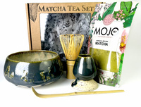 Zestaw Matcha Tea Set "Ludowe Ptaki" z ceramicznymi akcesoriami handmade w pudełku na prezent
