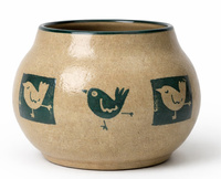 Ceramiczne naczynko do yerba mate "Kurki Trzy" toczone na kole, handmade matero 300 ml