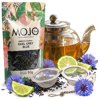 Zestaw do zaparzania herbaty Mojo Tea Earl Grey Blue z dzbankiem i zaparzaczem