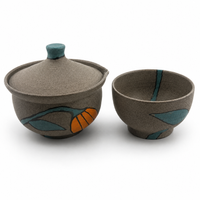 SHIBORIDASHI ceramiczny zestaw do herbat liściastych – dzbanuszek i czarka handmade