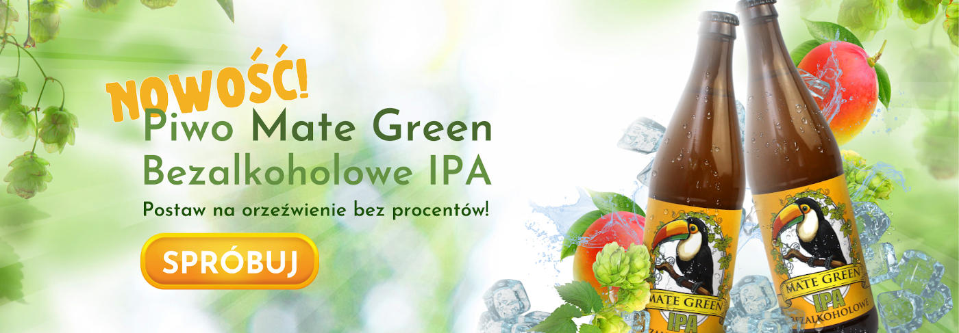 Piwo Bezalkoholowe Mate Green IPA 500 ml z oryginalną Mas Energia Guarana