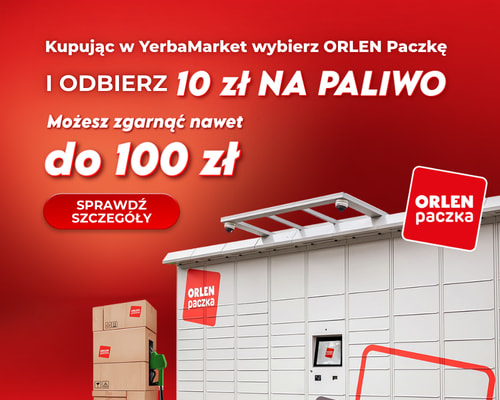 KUPUJ W SKLEPIE YERBA MARKET I ODBIERZ 10 PLN NA PALIWO WYBIERAJĄC ORLEN PACZKĘ!