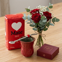 Zestaw Prezentowy I Love Mate! Unikalne kamionkowe Matero Cuia Rojo Fuerte wykonane ręcznie!
