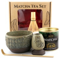 Zestaw Matcha Tea Set z ceramicznymi akcesoriami handmade w pudełku na prezent