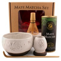 Zestaw Mate Matcha Set z ceramicznymi akcesoriami handmade w pudełku na prezent