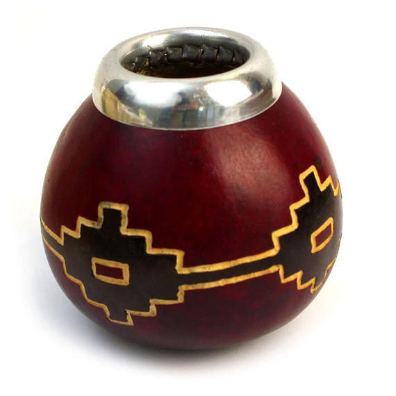 Mate de Calabaza - Tykwa do Yerba Mate PERU bordo