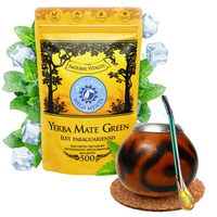 Zesatw Yerba Mate Green Mega Menta 500 g + Naturalna Tykwa + Bombilla