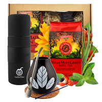 Zestaw PREZENTOWY Yerba Mate Green Energia Guarana 400g Yerbomox Matero Hoja Black