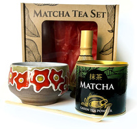 Zestaw "Makowe Pole" Matcha Tea Set z ceramicznymi akcesoriami