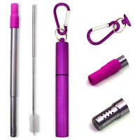 Teleskopowa Bombilla Turismo Purple 3w1 - Zestaw w metalowym etui + szczoteczka