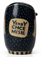 Urocze ceramiczne materko handmade w kształcie misia "chceMIŚ" ~125ml (toczone na kole garncarskim)