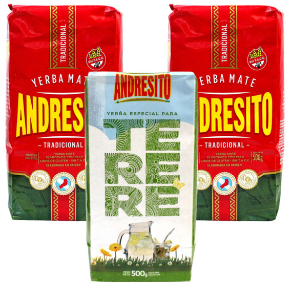 Zestaw Andresito Tradicional Eleborada i Terere 3 x 500 g