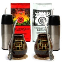 PS ZESTAW Yerba Mate Green 2 x 400g + 2 xMatermo  YERBOMOS + akcesoria dla dwojga