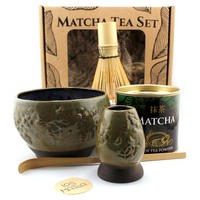 Zestaw Matcha Tea Set z ceramicznymi akcesoriami handmade w pudełku na prezent