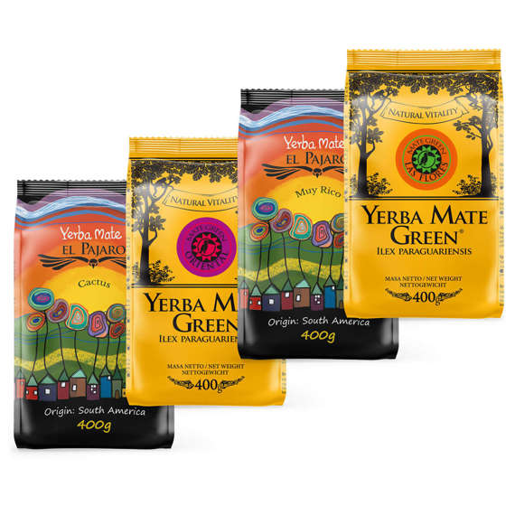 Zestaw CZTERY SMAKI: 4 x Yerba Mate Green 400g