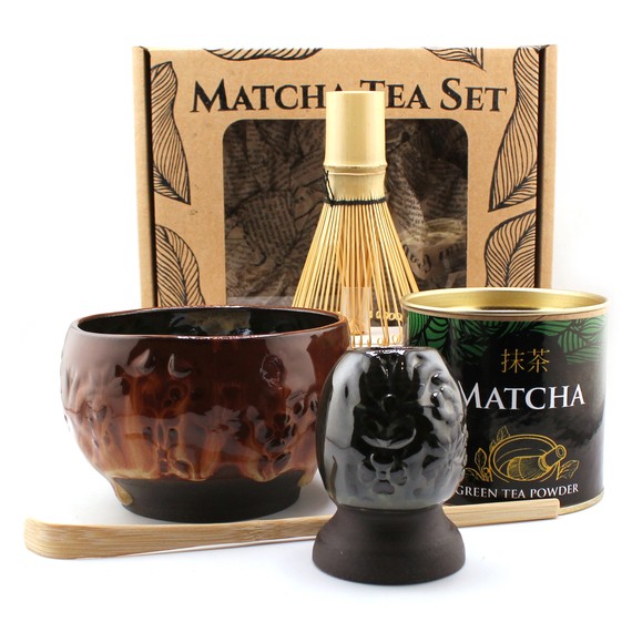 Zestaw Matcha Tea Set z ceramicznymi akcesoriami handmade w pudełku na prezent