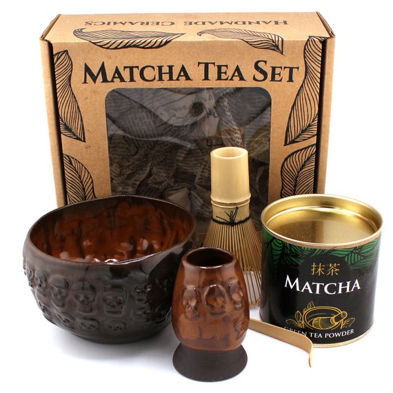 Zestaw Matcha Tea Set z ceramicznymi akcesoriami handmade w pudełku na prezent